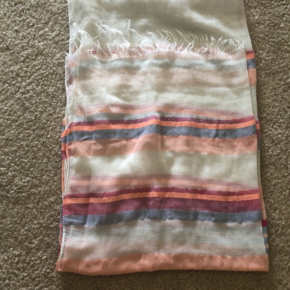 Light striped summer scarf